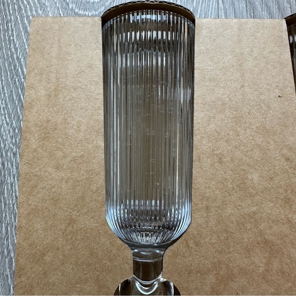 🆕 Set of 2 of Clear Heart Glass Champagne Flutes - Picture 3 of 7